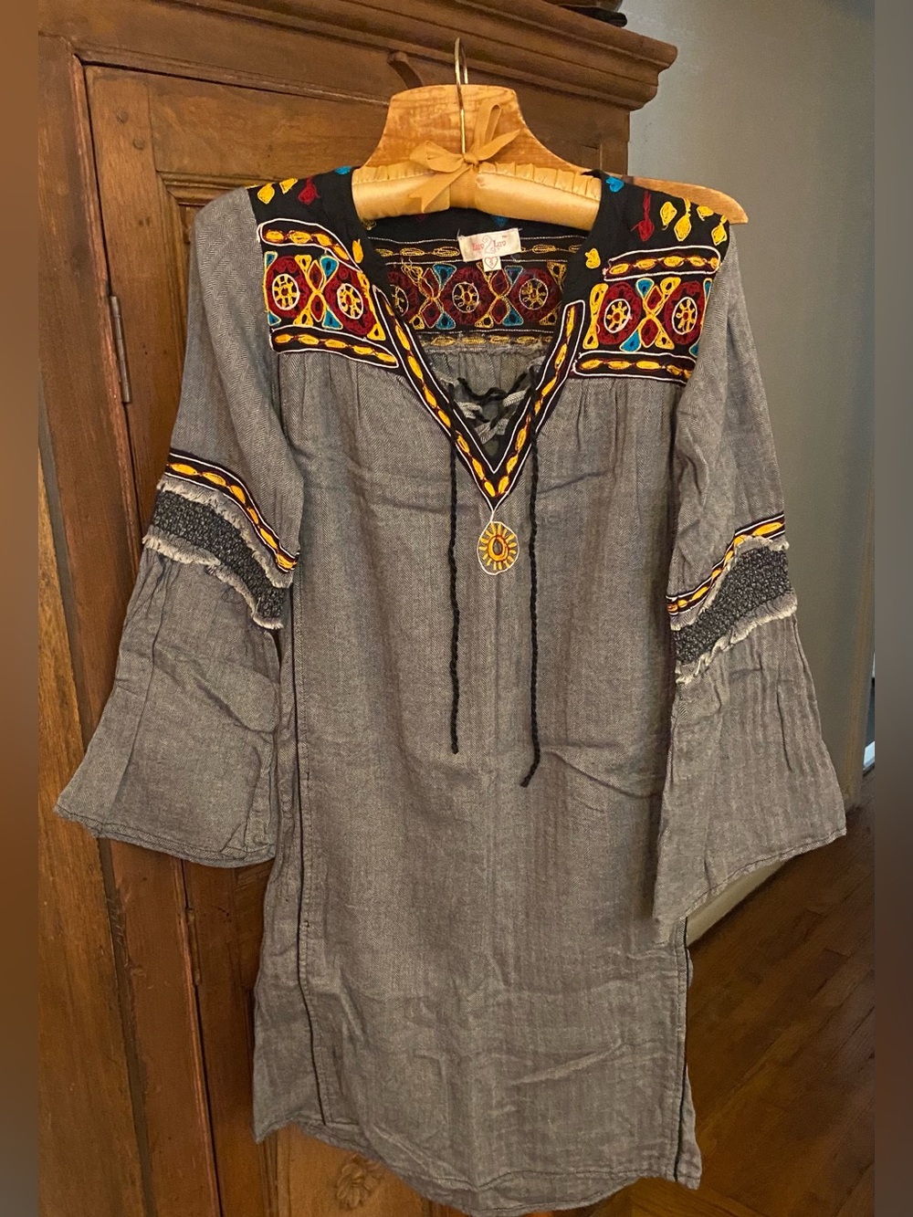 Luv 2 Luv Cotton Embroidered Dress, size S